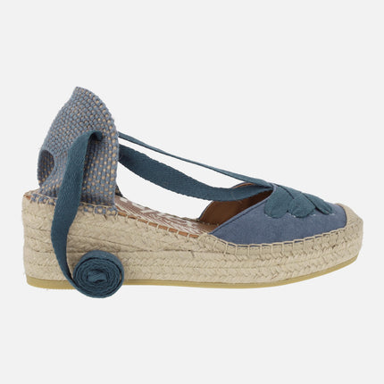 Espadrilles with laces and yuteflex wedge