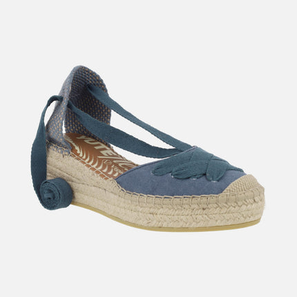 Espadrilles with laces and yuteflex wedge