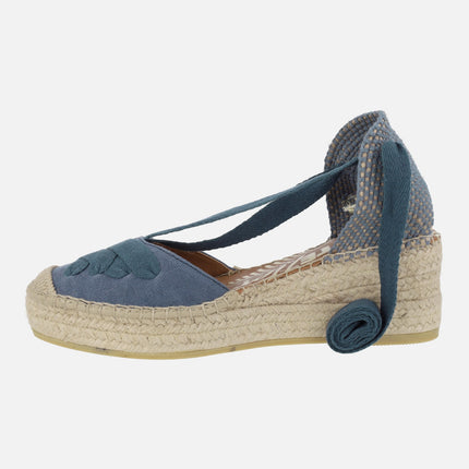 Espadrilles with laces and yuteflex wedge