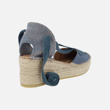 Espadrilles with laces and yuteflex wedge