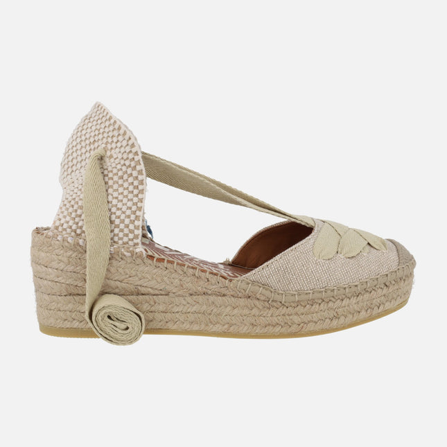 Espadrilles with laces and yuteflex wedge