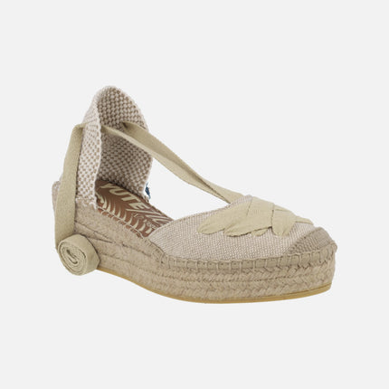 Espadrilles with laces and yuteflex wedge