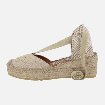 Espadrilles with laces and yuteflex wedge