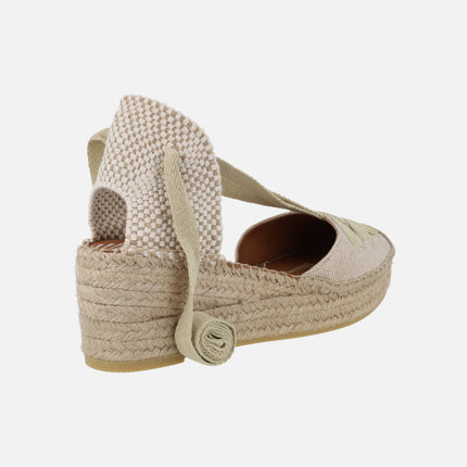 Espadrilles with laces and yuteflex wedge