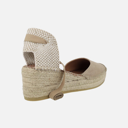 Leather espadrilles Valencian -style with ribbons