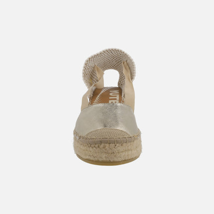 Leather espadrilles Valencian -style with ribbons