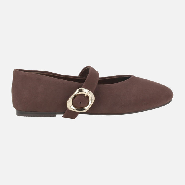 Merceditas planos de mujer con hebilla