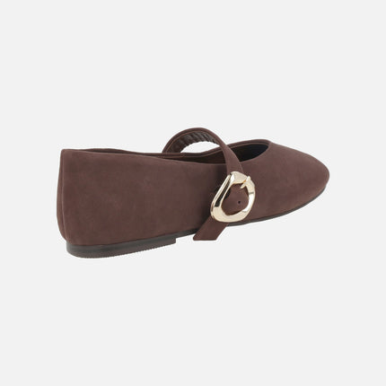 Merceditas planos de mujer con hebilla