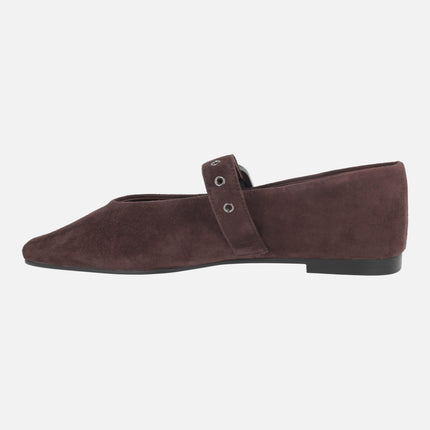 Merceditas de ante con pulsera y hebilla