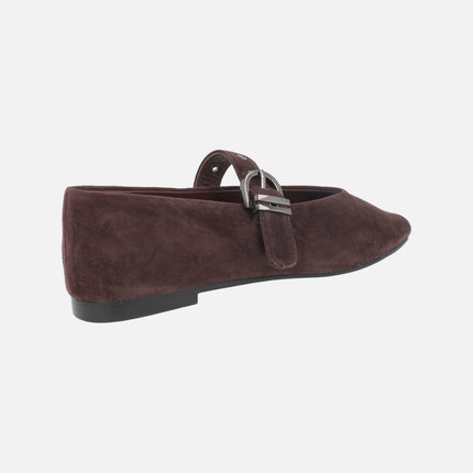 Merceditas de ante con pulsera y hebilla