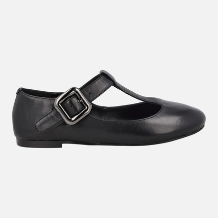 Bailarinas Zintia estilo mary jane en piel negra
