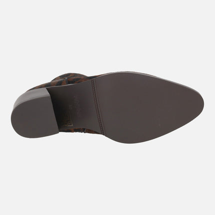 Botines de tacón en pelo animal print leopardo Lilith