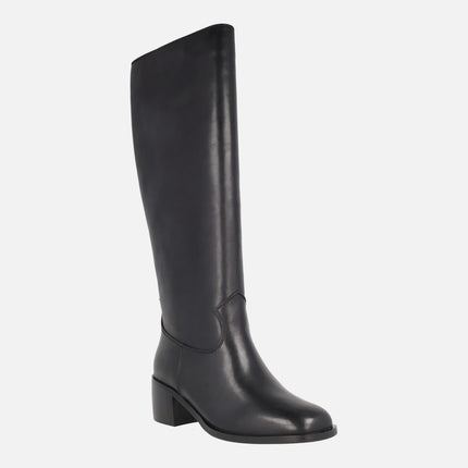 Botas altas North de piel sin cremallera y con tacón medio