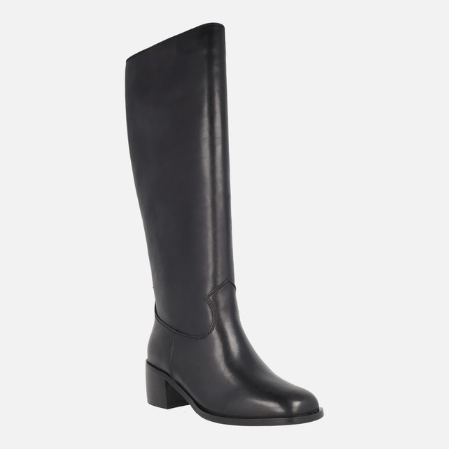 Botas altas North de piel sin cremallera y con tacón medio