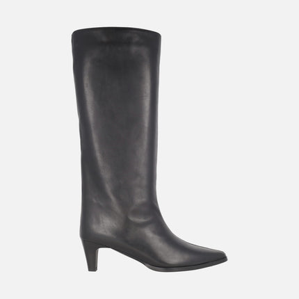 Botas altas de piel Wilma con tacones kitten