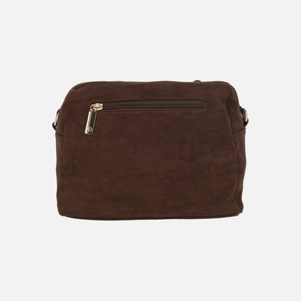 Bolsos bandolera en combinado marrón y leopardo