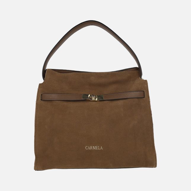 Bolsos de estilo retro en combinado de materiales con asa bandolera