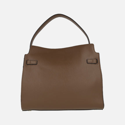 Retro style bags in a combination of materials with shoulder strap