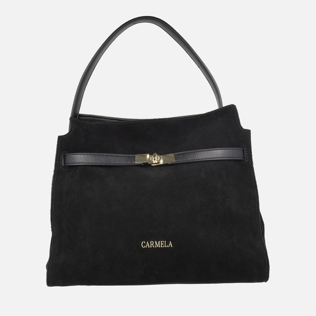 Bolsos de estilo retro en combinado de materiales con asa bandolera