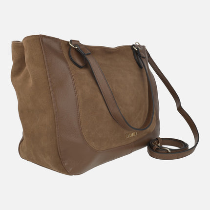 Large shopper style bags in brown combination