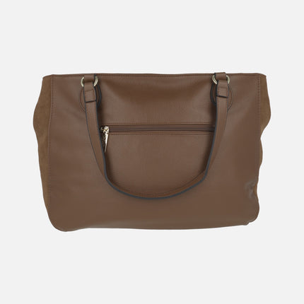 Large shopper style bags in brown combination