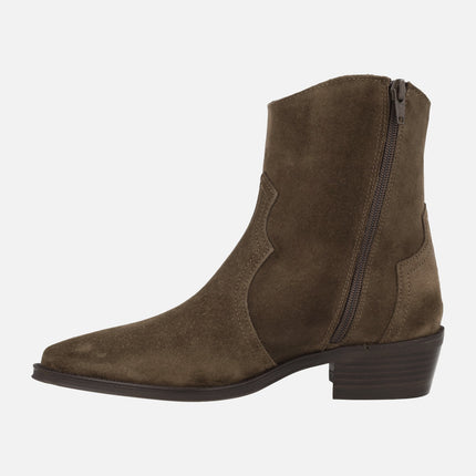 Botines Alpe Cecile en piel serraje baby silk