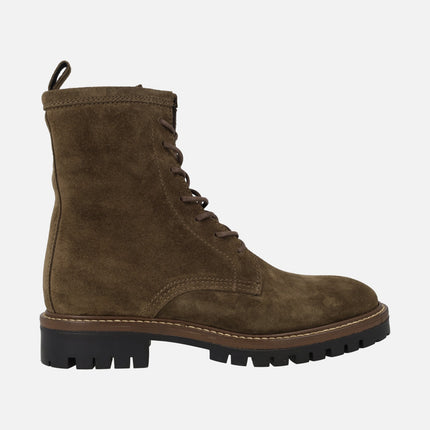 Botines de cordones en serraje marrón Alpe Militare