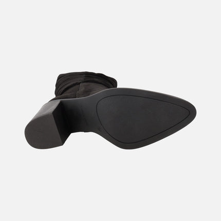 Botas altas con caña arrugada en piel serraje Alpe Camden