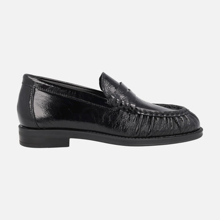 Mocasines fruncidos con antifaz Alpe Oxford en vernice negro