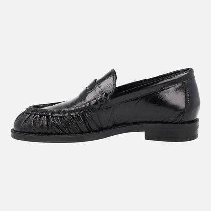 Mocasines fruncidos con antifaz Alpe Oxford en vernice negro