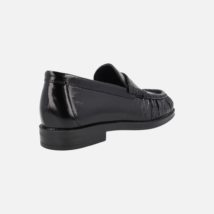 Mocasines fruncidos con antifaz Alpe Oxford en vernice negro