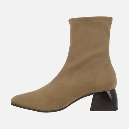 Botines de tejido elástico efecto ante con sistema Eco Dry