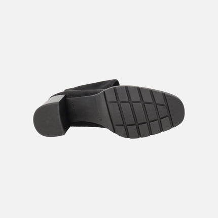 Botas altas con caña en tejido elástico efecto ante y tratamiento Eco Dry