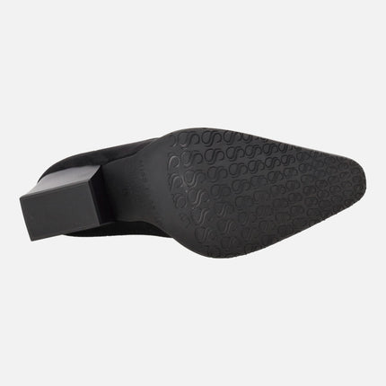 Botas altas con puntera afilada elaboradas en tejido elástico water repelent