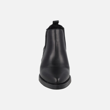 Botines de piel estilo cowboy con elásticos laterales