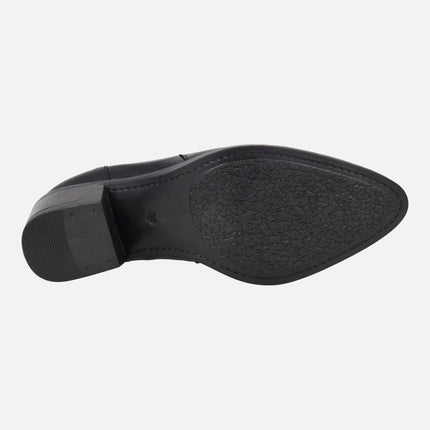 Botines de piel estilo cowboy con elásticos laterales