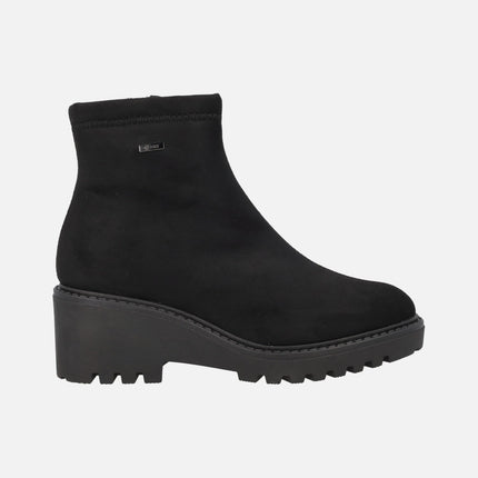 Botines de tejido elástico efecto ante con membrana impermeable V-DRY