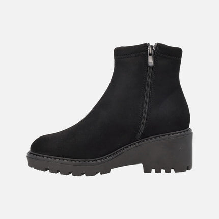 Botines de tejido elástico efecto ante con membrana impermeable V-DRY