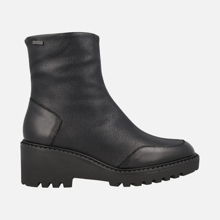 Botines negros de piel con membrana V-DRY
