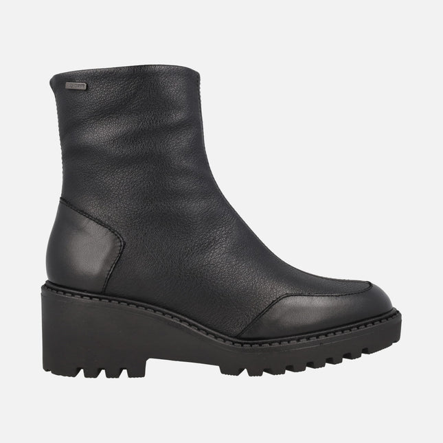 Botines negros de piel con membrana V-DRY