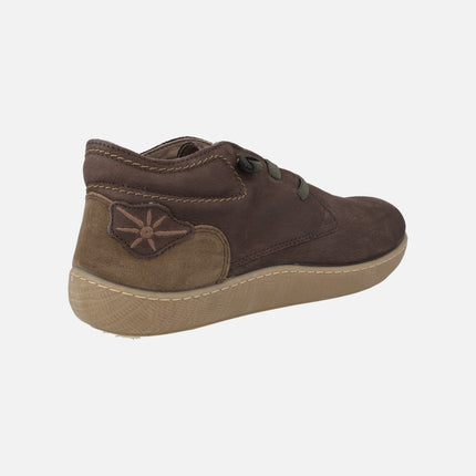 Botines de piel nobuck IWAKI para hombre con cordones elásticos