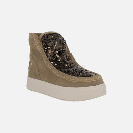 Botas de serraje y lentejuelas Stark con forro de pelo