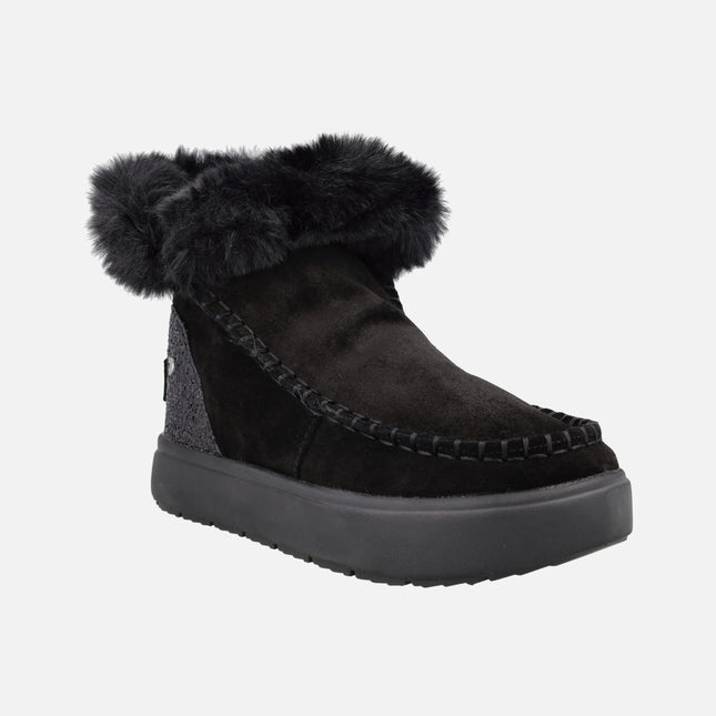 Botas australianas Alpena en serraje negro con talón de glitter