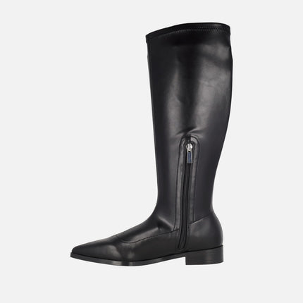 Aitkin black boots with high and elastic leg