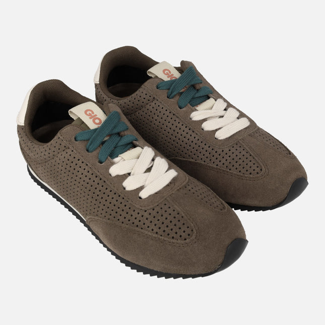 Zapatillas deportivas planas en serraje marrón Isanti