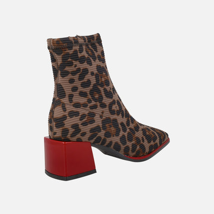 Botines de tejido elástico con tacones rojos Inger