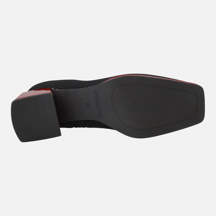 Botines de tejido elástico con tacones rojos Inger