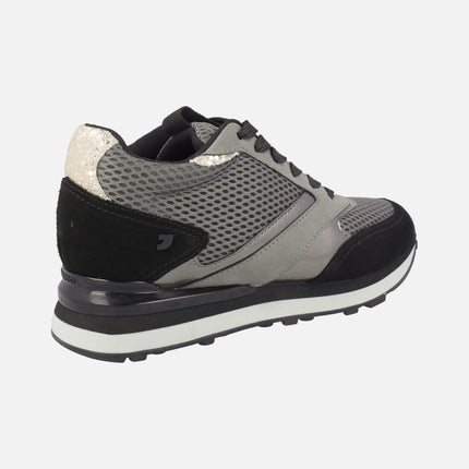 Keewatin Sneakers in Leather and Grid Combined