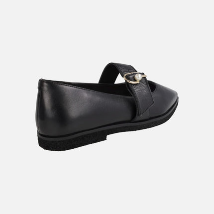 Bailarinas negras de piel Arveson con adorno de perla