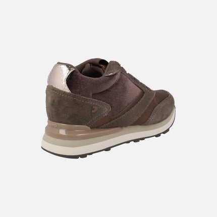Zapatillas deportivas con cuña interior en combinado marrón Landfall
